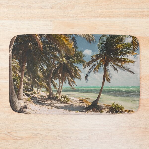 Item preview, Tropical Paradise Beach – Leaning Palms & Turquoise Waves designed and sold by EK-World.