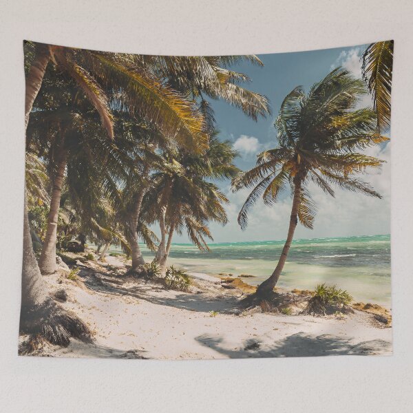 Item preview, Tropical Paradise Beach – Leaning Palms & Turquoise Waves designed and sold by EK-World.