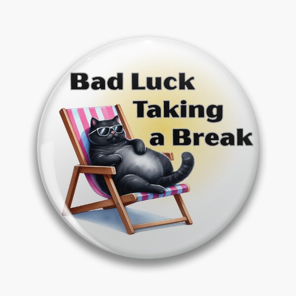 Item preview, Bad Luck Taking a Break - Funny Black Cat Design designed and sold by TherezaDesign.