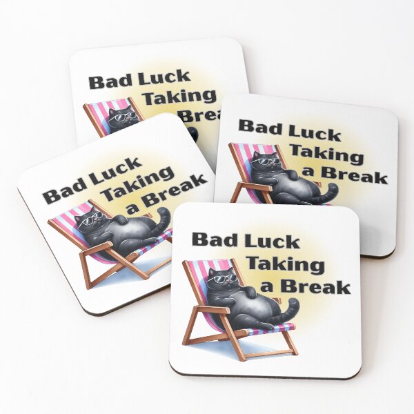 Item preview, Bad Luck Taking a Break - Funny Black Cat Design designed and sold by TherezaDesign.