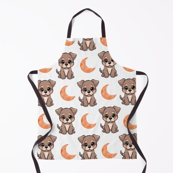 Item preview, Cute Brown Puppy Pattern with Orange Moons | Adorable Design designed and sold by lunadesignsmoon.