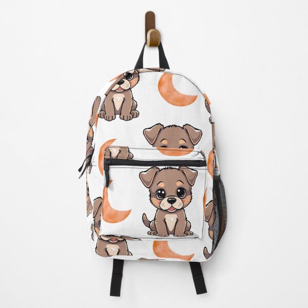 Item preview, Cute Brown Puppy Pattern with Orange Moons | Adorable Design designed and sold by lunadesignsmoon.