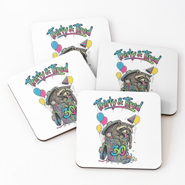 Item preview, Thirty and Tired Funny Raccoon 30th Birthday Trash Panda designed and sold by Chejen Charity.