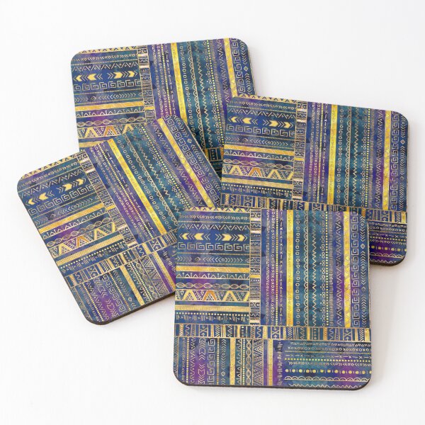 Item preview, Tribal Ethnic pattern gold colorful painted texture designed and sold by Nartissima.