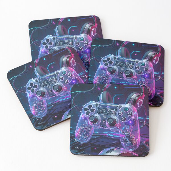 Item preview, Cyberpunk Gaming Kit - Neon Controller and Headset designed and sold by etuvibes.