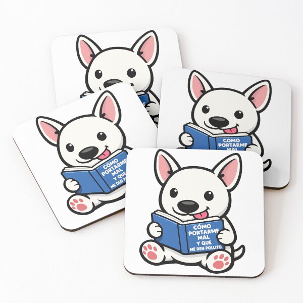 Item preview, Cute chibi Bull Terrier reading a book designed and sold by SoyYuriO.