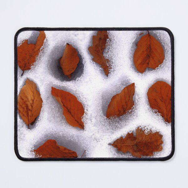 Item preview, Snow, leaves, winter, natural patterns, ice, forest, submerged, transience designed and sold by Luzi Illustrella.