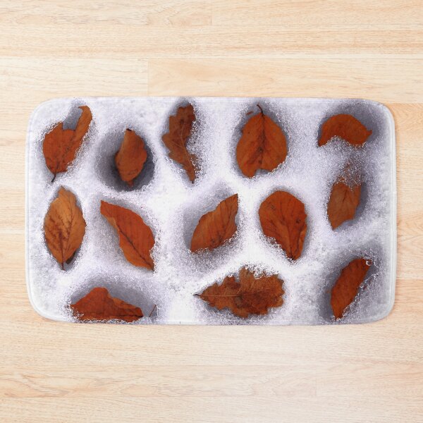 Item preview, Snow, leaves, winter, natural patterns, ice, forest, submerged, transience designed and sold by Luzi Illustrella.