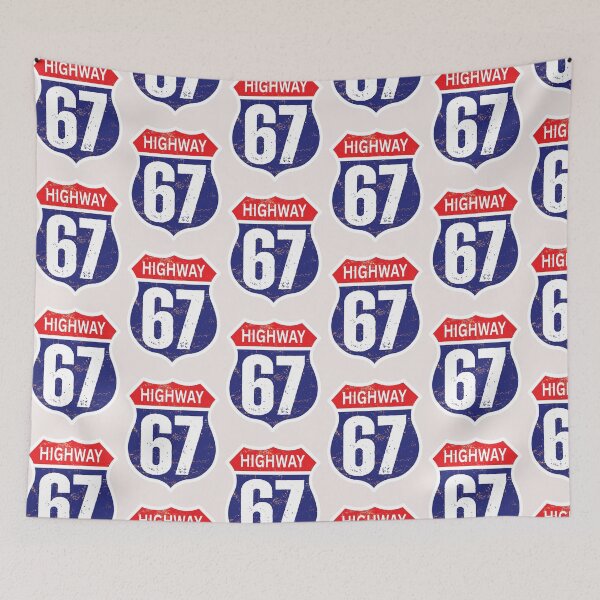 Item preview, Six Seven Highway Road Sign 67 Meme Interstate Sign 6 7  I-67 designed and sold by erozzz.