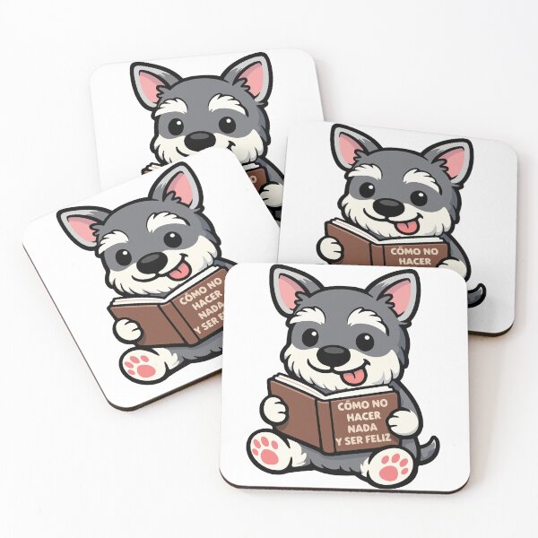 Item preview, Cute chibi Schnauzer reading a book designed and sold by SoyYuriO.