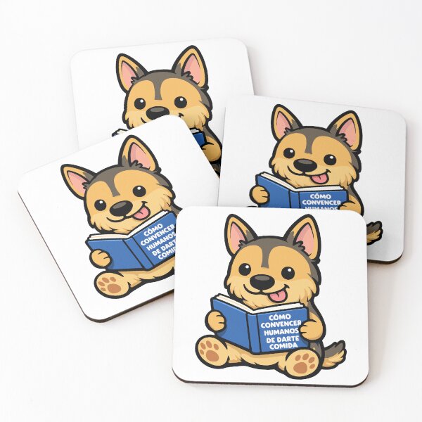 Item preview, Cute chibi German Shepherd reading a book designed and sold by SoyYuriO.
