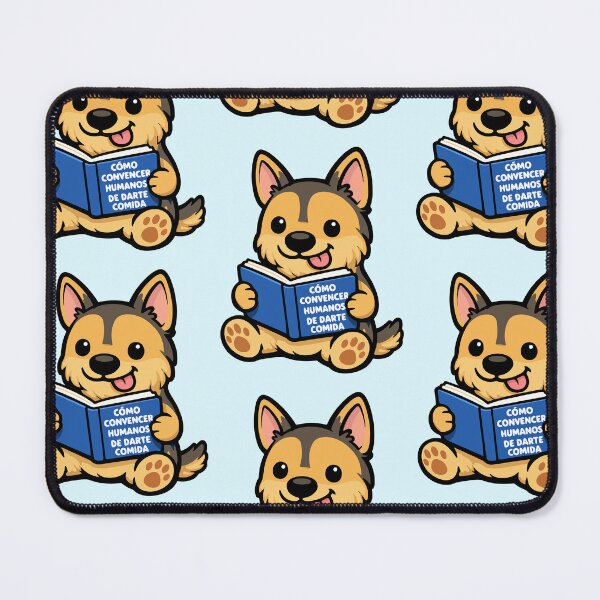 Item preview, Cute chibi German Shepherd reading a book designed and sold by SoyYuriO.