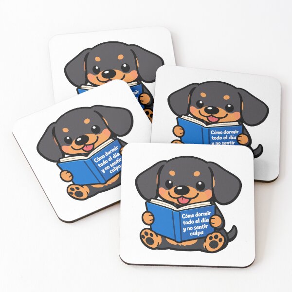 Item preview, Cute chibi Dachshund reading a book designed and sold by SoyYuriO.