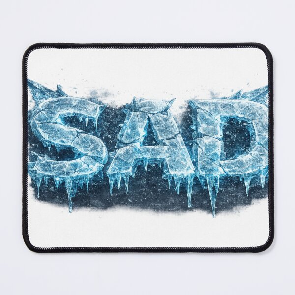 Item preview, Ice SAD – Frozen Crystal Word with Blue Glow designed and sold by BoldLineDesign.