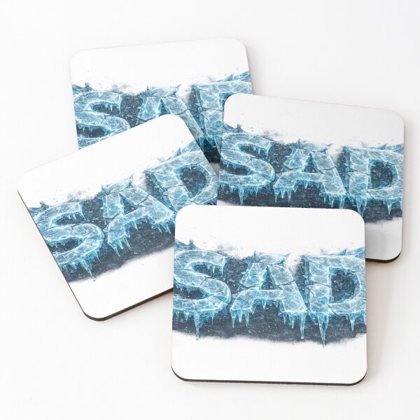 Item preview, Ice SAD – Frozen Crystal Word with Blue Glow designed and sold by BoldLineDesign.