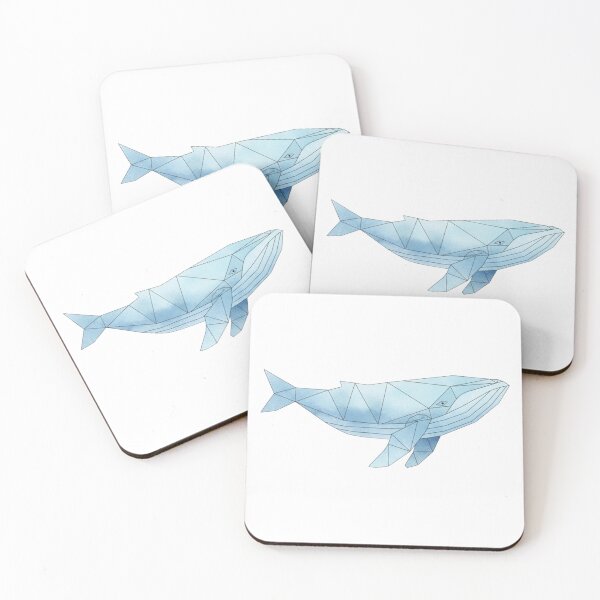 Item preview, Blue Watercolor Wireframe Whale designed and sold by bsbd-action.