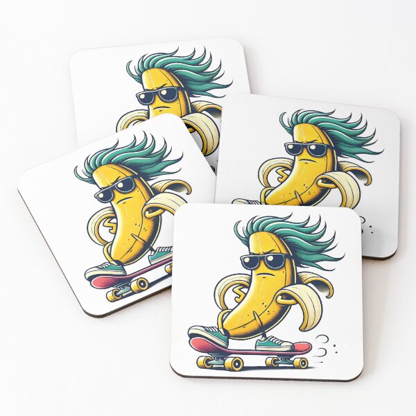 Item preview, Cool Banana Skater with Sunglasses - Funny Cartoon Style. designed and sold by The-T-In-Retro.