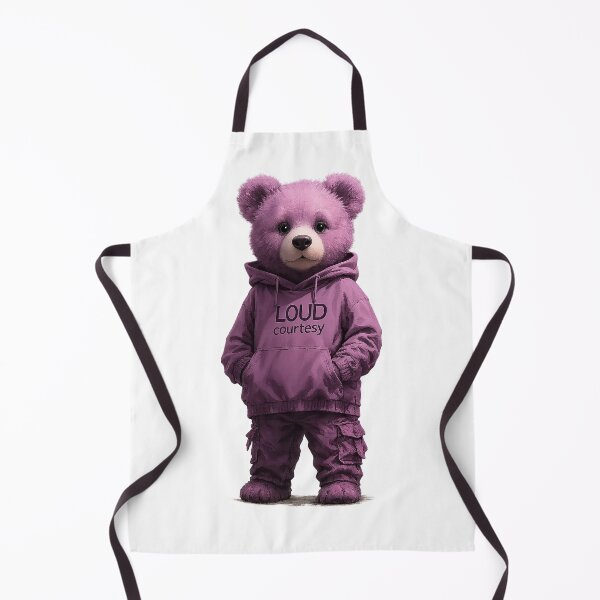 Item preview, Graffiti-style with the words "LOUD courtesy" on it in purple ink and an illustration of a dancing teddy bear designed and sold by Pekilot.