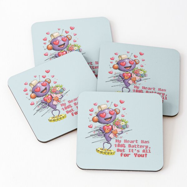 Item preview, A cute retro robot hopelessly in love designed and sold by GraphicComet.