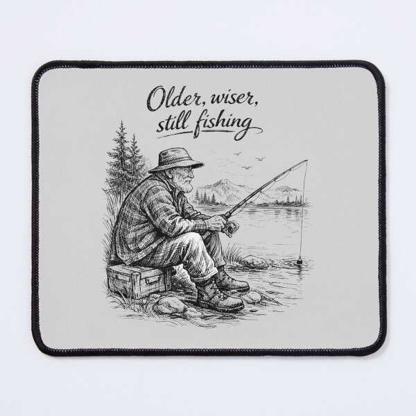 Item preview, Older Wiser Still Fishing Quote designed and sold by EimSol.