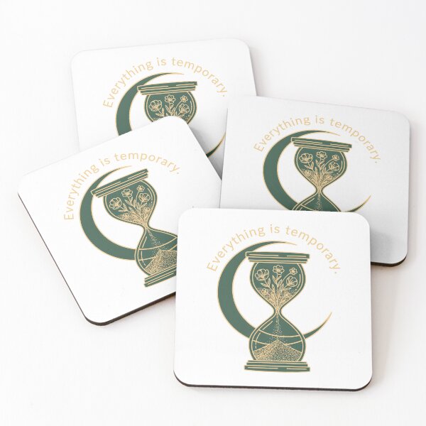 Item preview, Everything is Temporary – Hourglass Design with Moon & Flowers designed and sold by Fuechse.