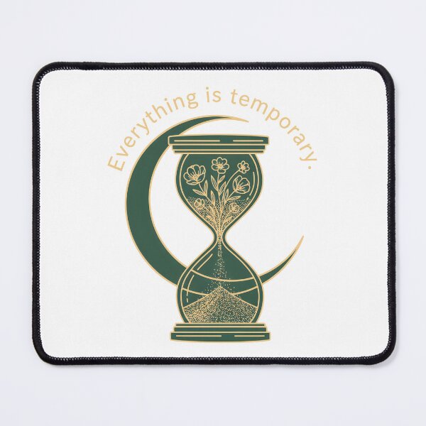 Item preview, Everything is Temporary – Hourglass Design with Moon & Flowers designed and sold by Fuechse.