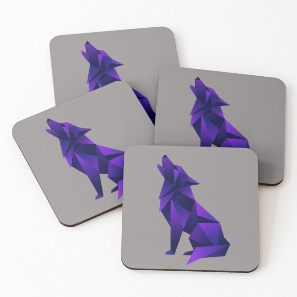 Item preview, Modern Low Poly Purple Geometric Wolf designed and sold by capricedefille.