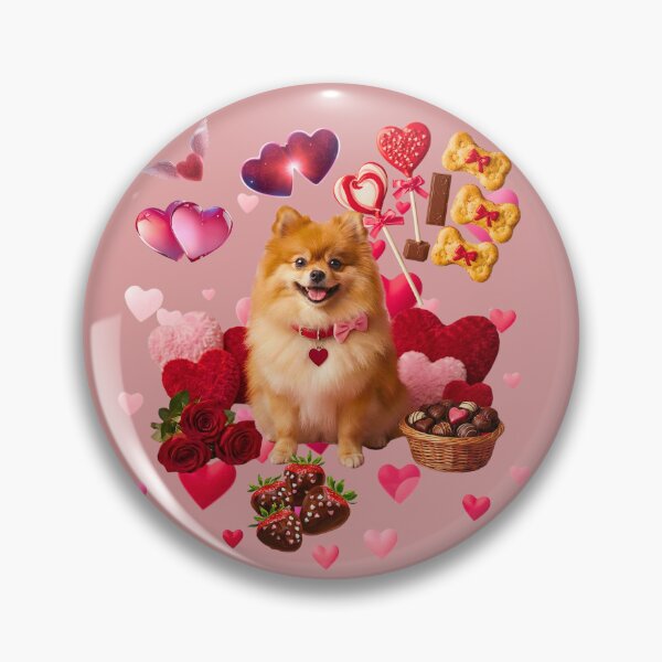 Item preview, Cute Pomeranian Dog Valentine's Day Party | Chocolate Strawberries & Treats designed and sold by E-SarnEdge.