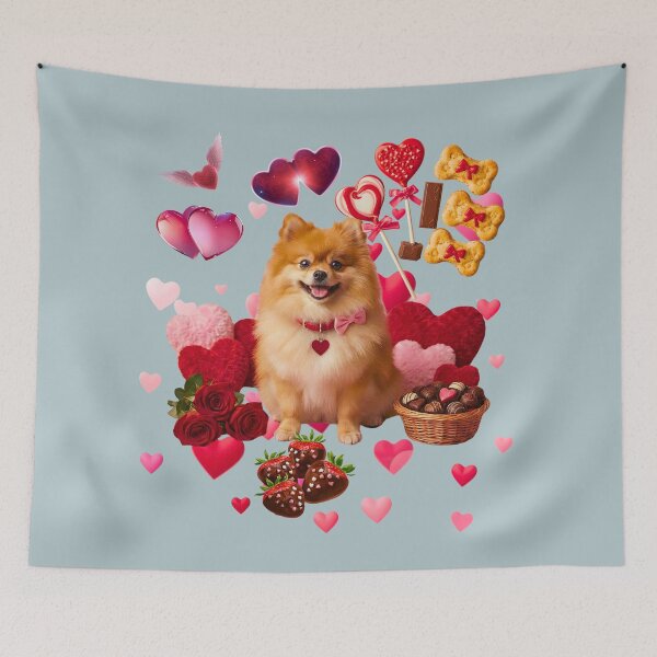 Item preview, Cute Pomeranian Dog Valentine's Day Party | Chocolate Strawberries & Treats designed and sold by E-SarnEdge.