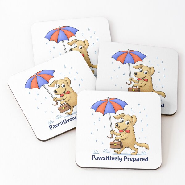 Item preview, Pawsitively Prepared – Cute Dog with Umbrella Funny Rainy Day Design designed and sold by The Abstract Vision.