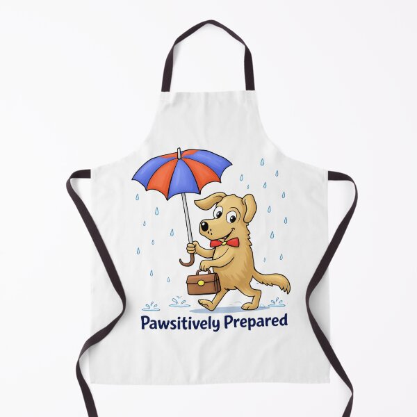 Item preview, Pawsitively Prepared – Cute Dog with Umbrella Funny Rainy Day Design designed and sold by The Abstract Vision.