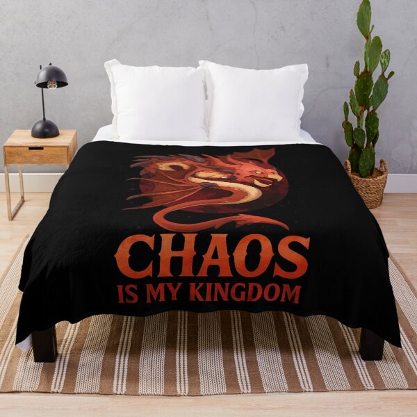 Item preview, Chaos Is My Kingdom – Red Serpentine Dragon Fantasy Graphic designed and sold by digijob.