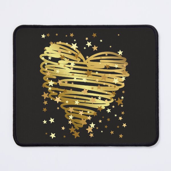 Item preview, Golden Star Heart Glow – Luxe Cosmic Dust Love Art designed and sold by SolutionsArt.