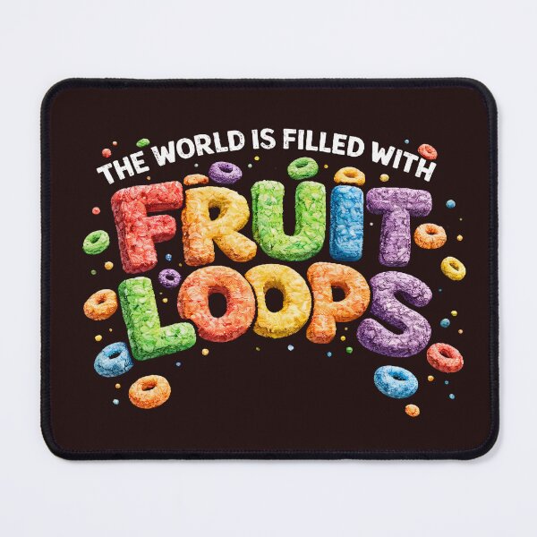 Item preview, The World Is Filled With Fruit Loops – Colorful Cereal Typography Art designed and sold by PaisleyMarten.