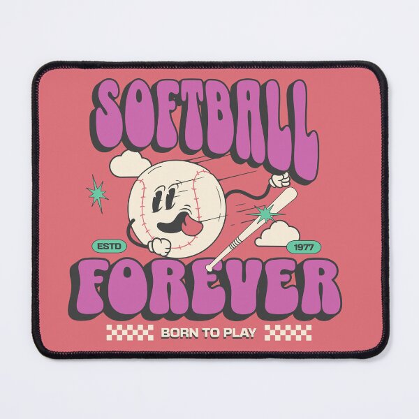 Item preview, Softball Forever – Born to Play Retro Softball Design designed and sold by FontenelleTees.