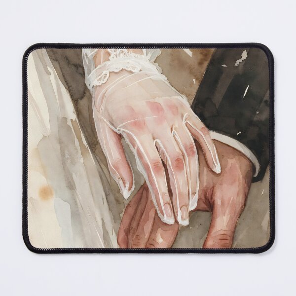 Item preview, Copy of Couple holding hands during wedding ceremony in soft lighting with watercolors showcasing love and connection designed and sold by SpaceartLilu.