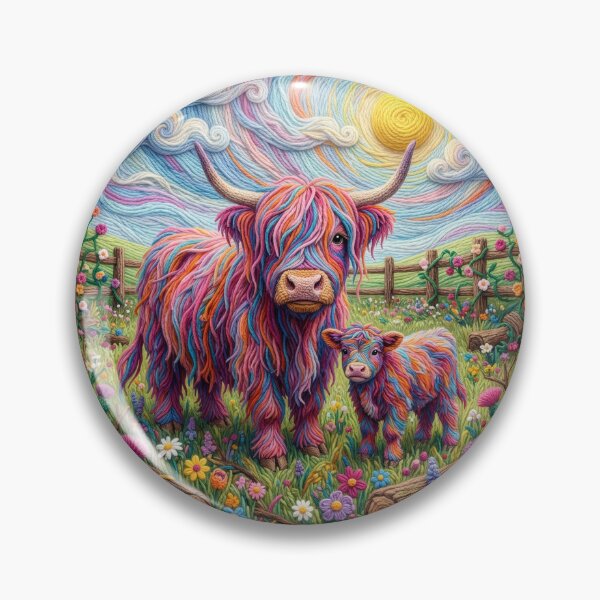 Item preview, Yarn Cow and Calf in Pasture designed and sold by Tridentulus.