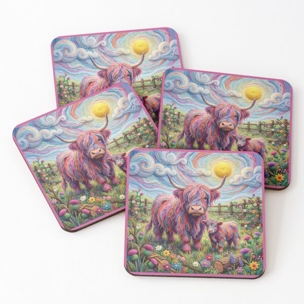 Item preview, Yarn Cow and Calf in Pasture designed and sold by Tridentulus.