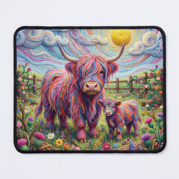 Item preview, Yarn Cow and Calf in Pasture designed and sold by Tridentulus.