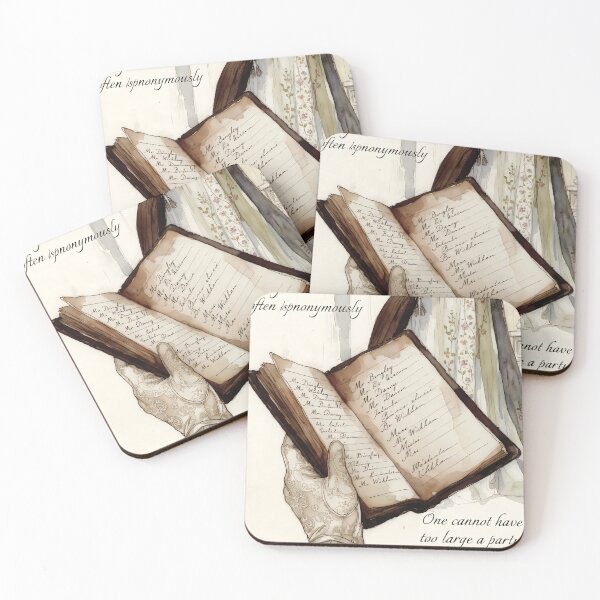 Item preview, Copy of Party guest list with calligraphy and glove on open book page shows names and notes from a gathering in a historical setting designed and sold by SpaceartLilu.