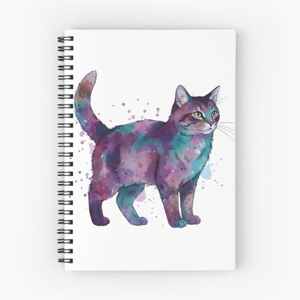 Item preview, Watercolor Galaxy Cat with Cosmic Splatters designed and sold by Jhunell.