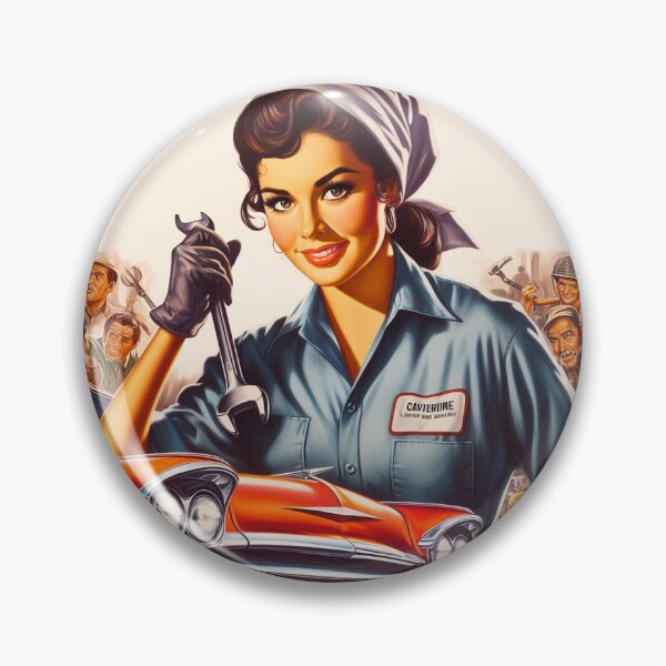 Item preview, Retro Mechanic Pin up designed and sold by PulpVintage.