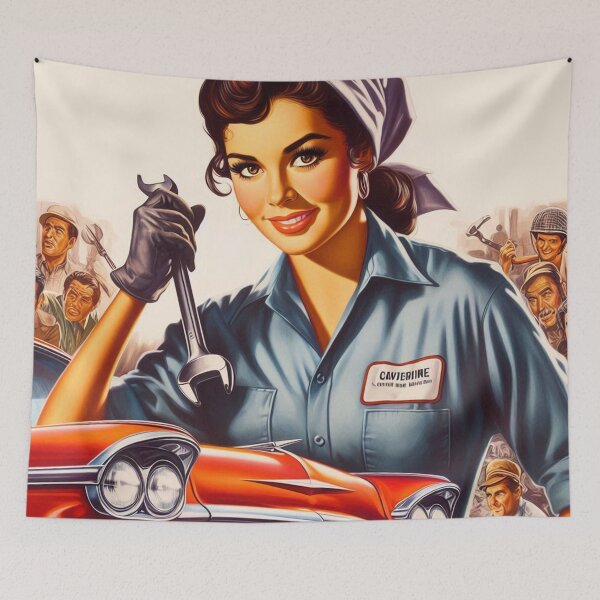 Item preview, Retro Mechanic Pin up designed and sold by PulpVintage.