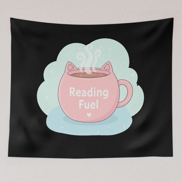 Item preview, Kawaii Reading Fuel Cat Mug - Cute Sticker for Book Lovers designed and sold by DogLord.