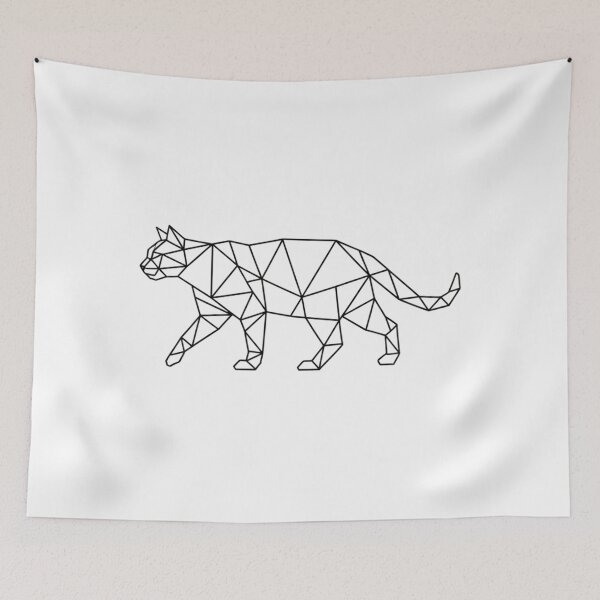 Item preview, Minimalist Walking Cat Geometric Line Art designed and sold by Jhunell.