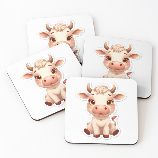 Item preview, Happy Cow Sticker | Smiling Cow Illustration designed and sold by Teewave-Ashish.