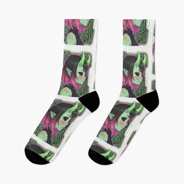 Item preview, Neon-colored cyber-demon with futuristic patterns designed and sold by OtterlyAssets.