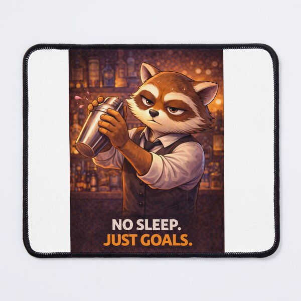 Item preview, No Sleep Just Goals T-Shirt – Ambitious Raccoon Bartender Design designed and sold by Przemsi40.