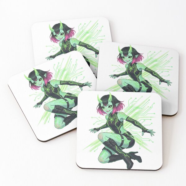 Item preview, Bright green circuit pattern Cyber Demon designed and sold by OtterlyAssets.