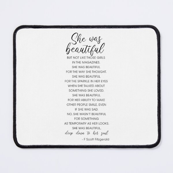 Item preview, F. Scott Fitzgerald Quote - She was beautiful designed and sold by corbrand.